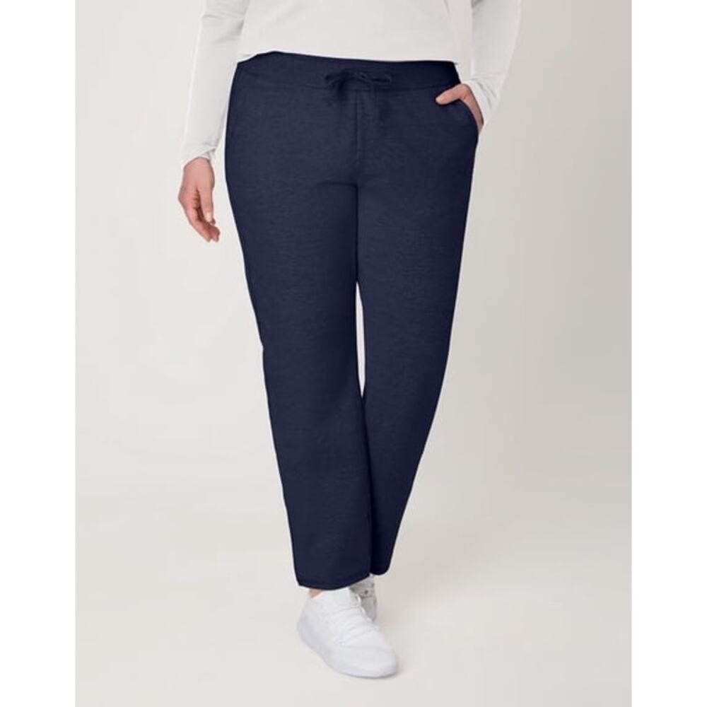 NWT Hanes Navy Blue French Terry Drawstring Crop Pants Women's Size XXL